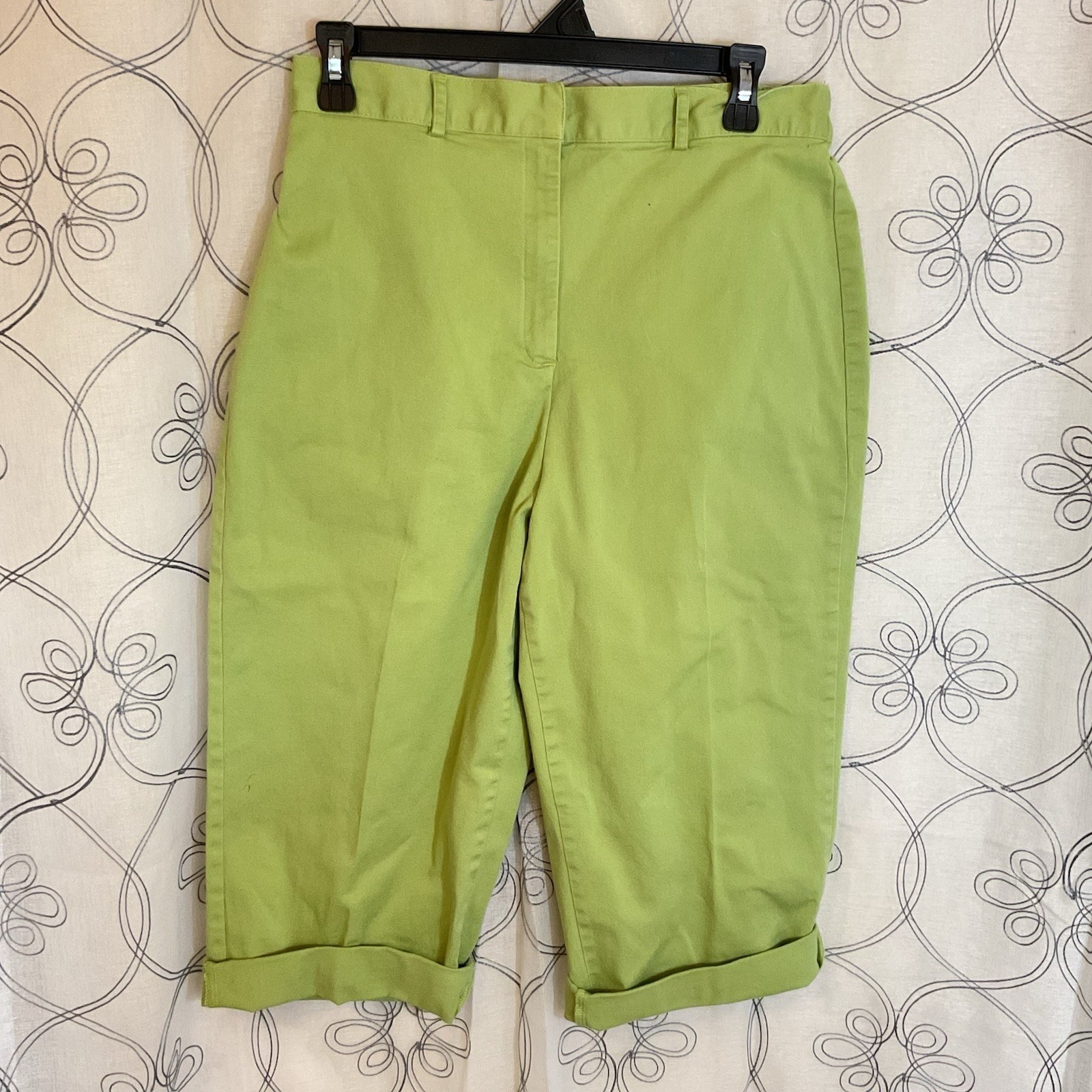 Women's Karen Scott Sport Petite Lime Green Capris Size 12p